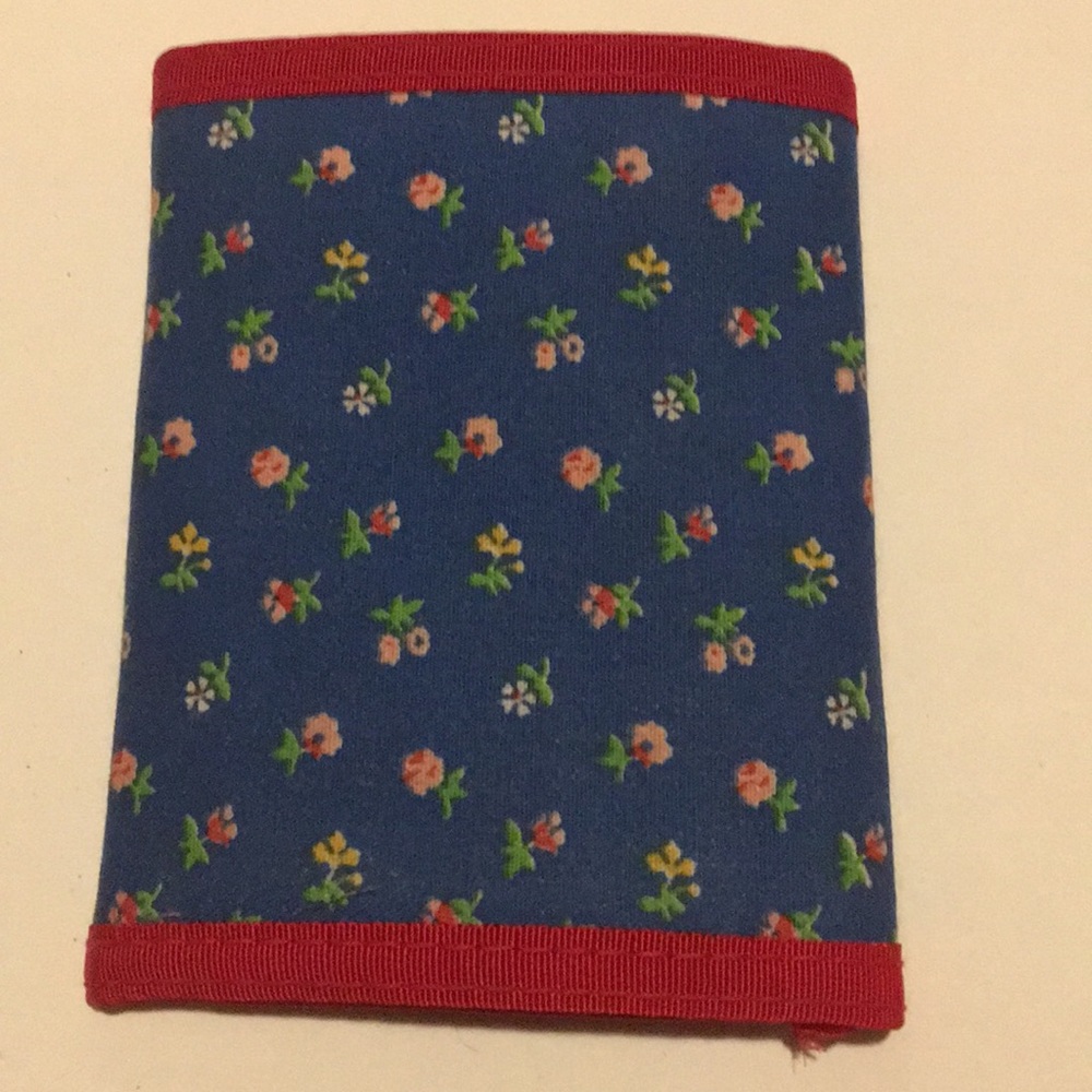 Vintage Sunshine Works Wallet Flowers Blue Red